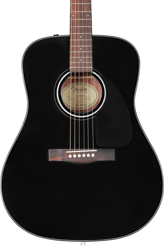 Fender CD-60S Black Dreadnought V3 Acoustic Guitar with Case
