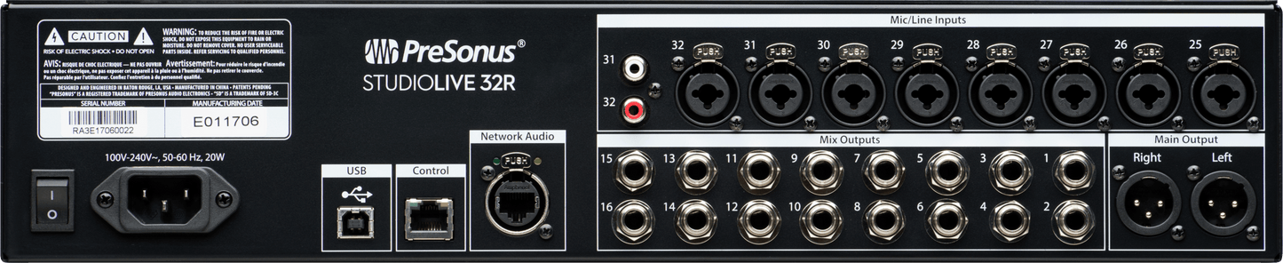 StudioLive 32R Digital Rackmount Mixer