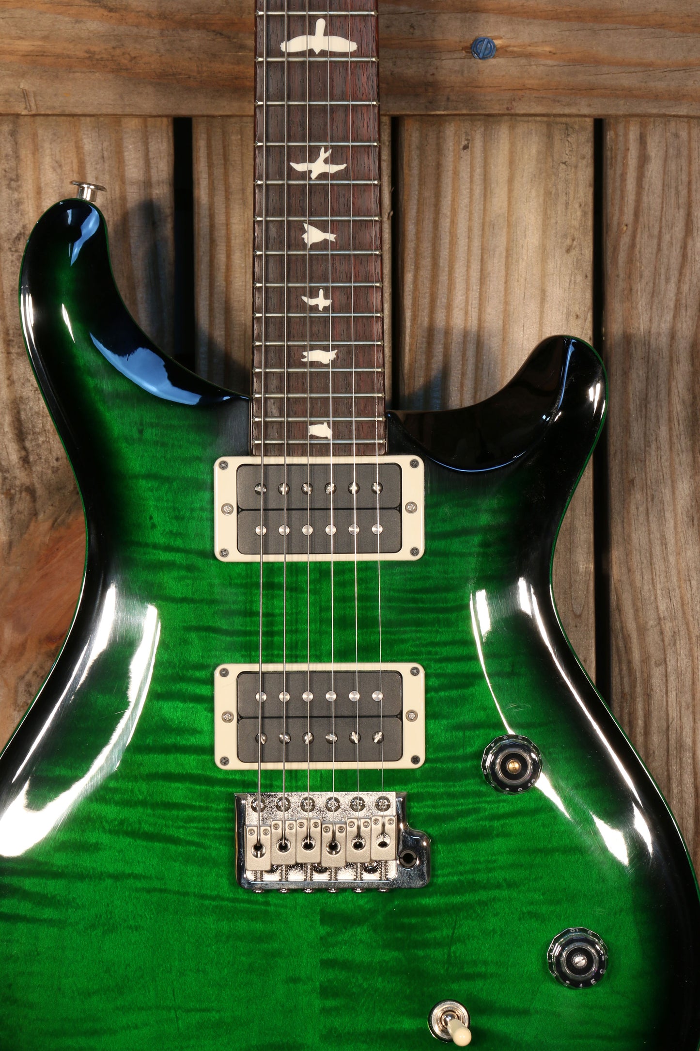 Open Box Paul Reed Smith CE 24 Custom Color, RW FB, Emerald Green w/ Black Burst & Green Binding