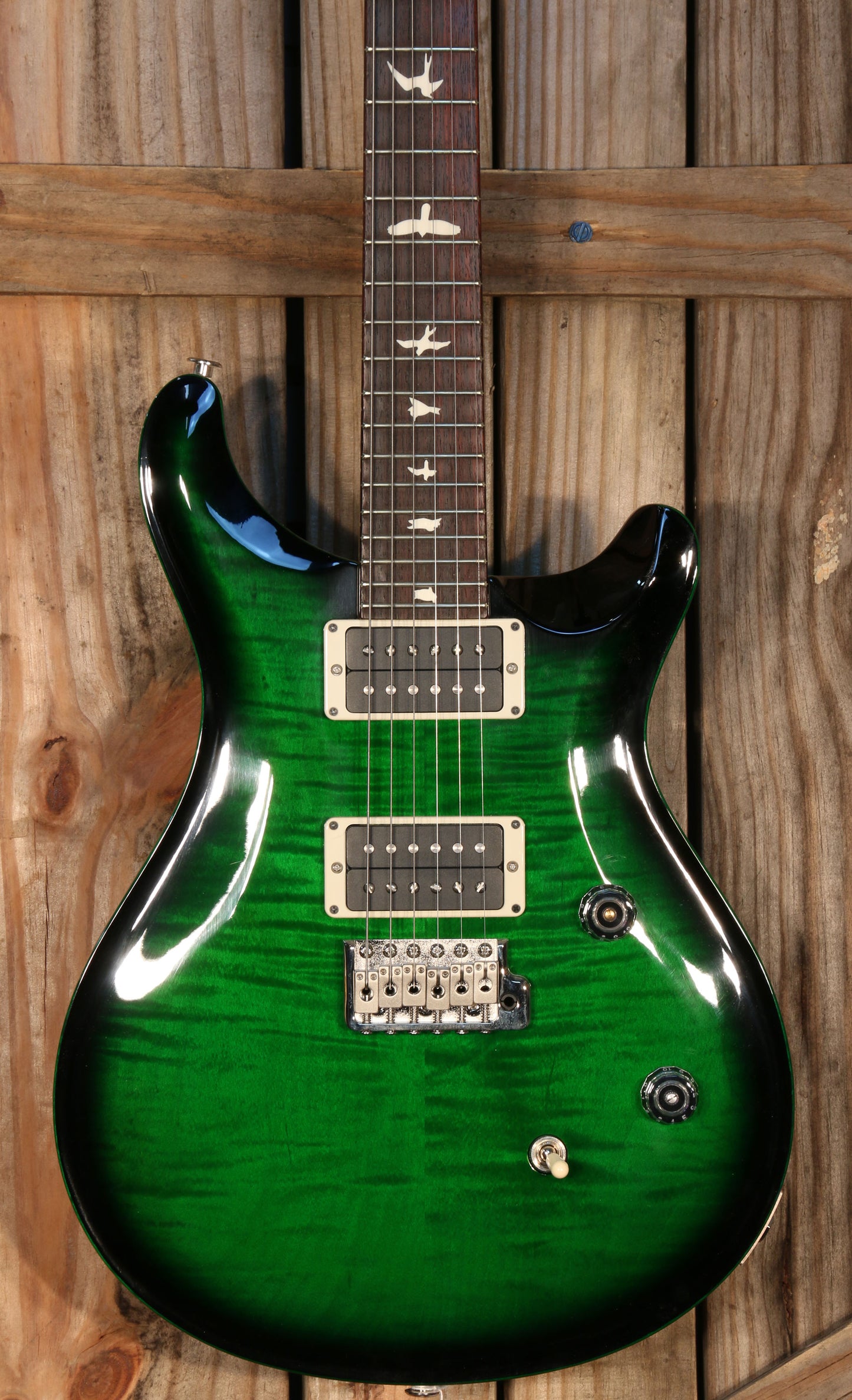 Open Box Paul Reed Smith CE 24 Custom Color, RW FB, Emerald Green w/ Black Burst & Green Binding