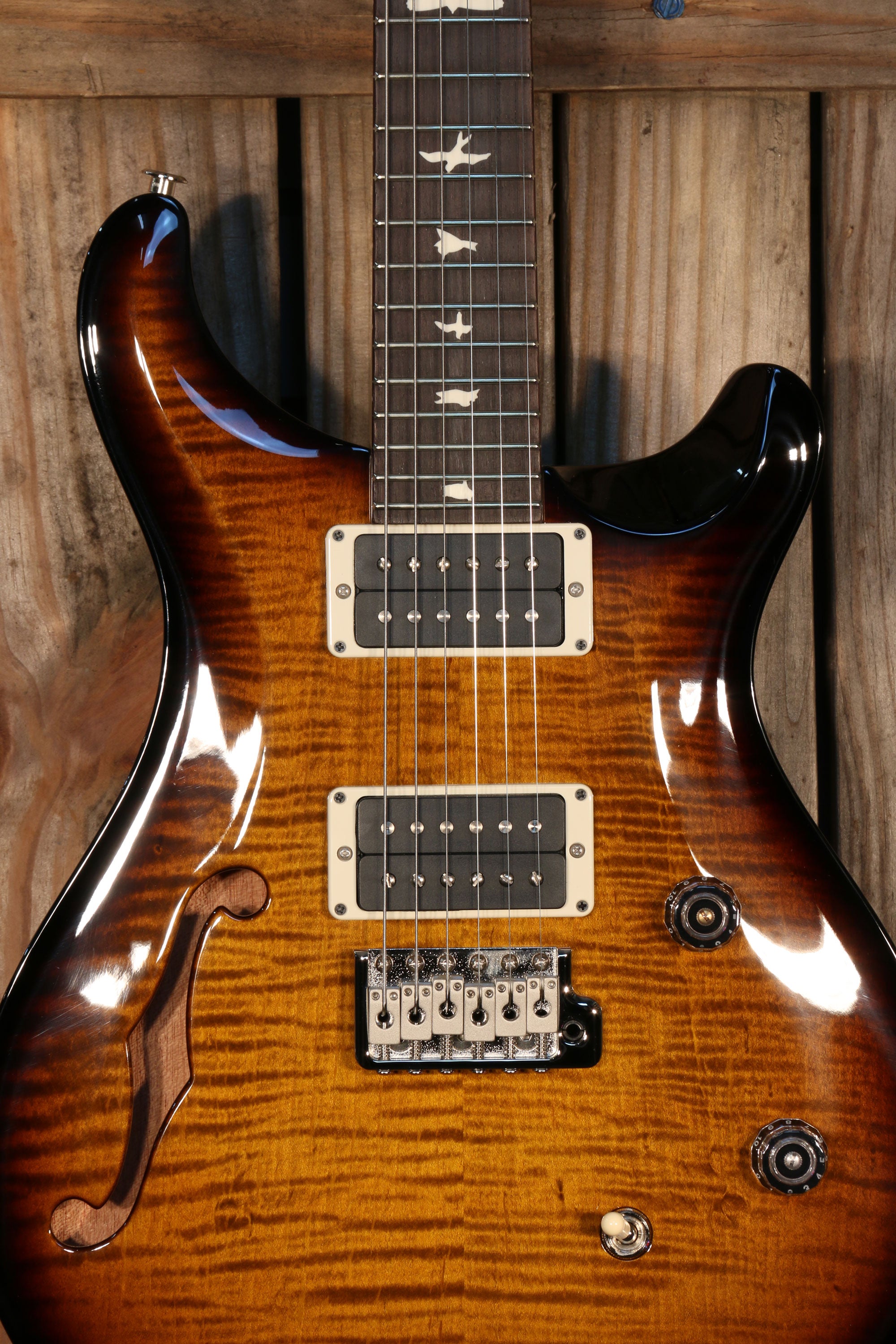 NOS (2023) Paul Reed Smith CE 24 Semi-Hollow, RW FB, Black Amber