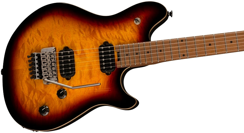 EVH Wolfgang Standard QM, Baked Maple FB, 3-Color Sunburst