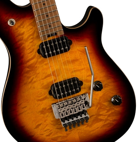 EVH Wolfgang Standard QM, Baked Maple FB, 3-Color Sunburst