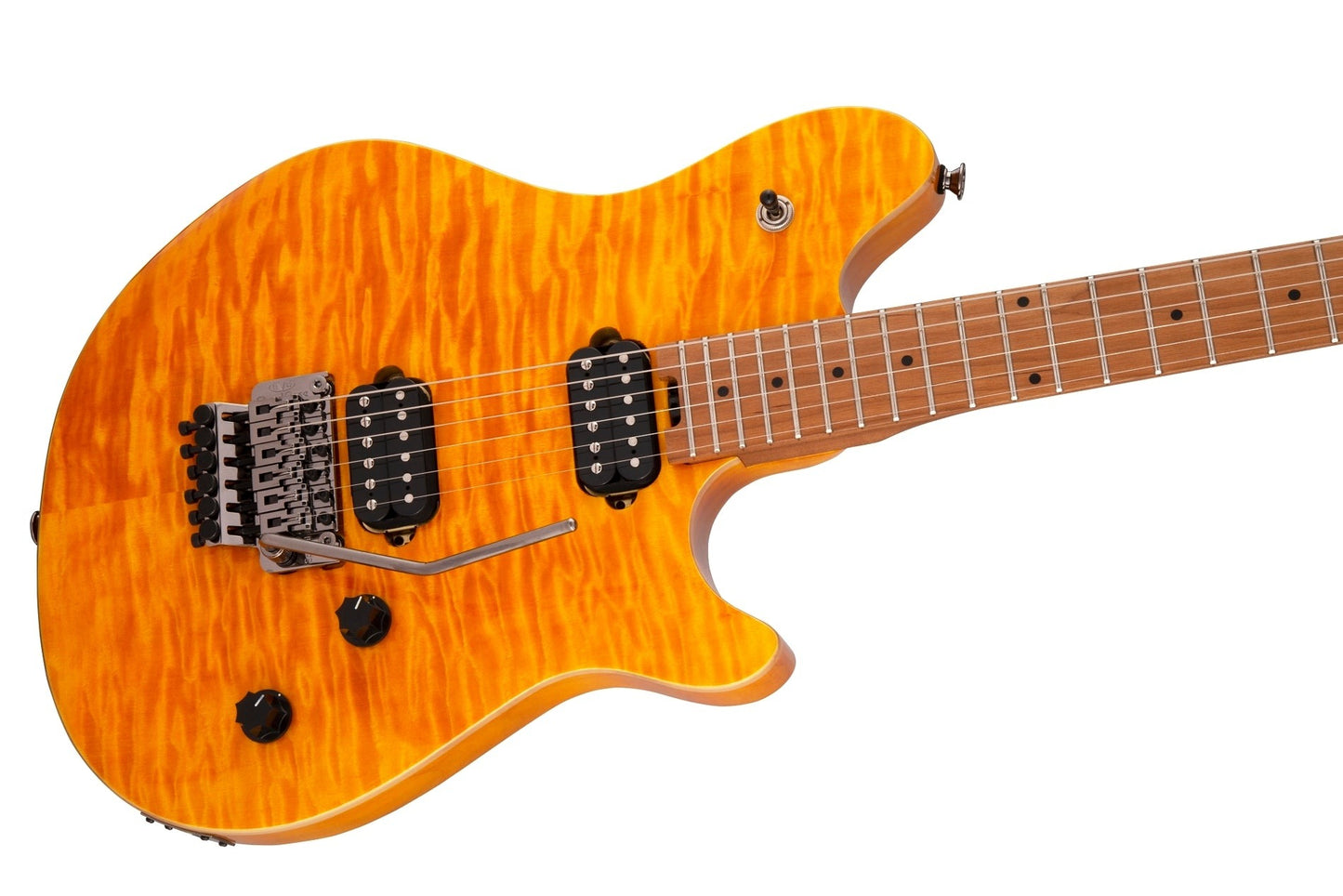 EVH Wolfgang Standard QM, Baked Maple FB, Transparent Amber