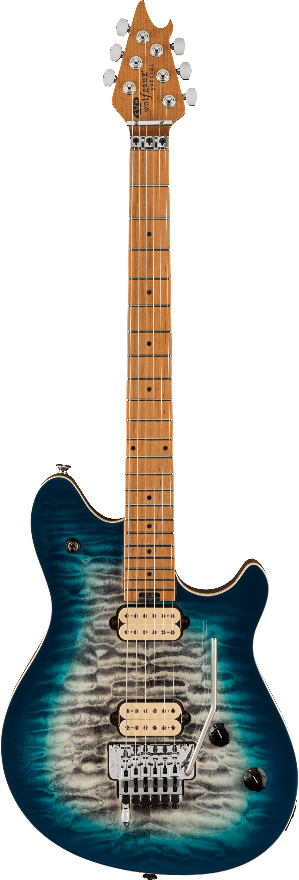 EVH Wolfgang® Special Quilt Maple Top, Baked Maple FB, Indigo Burst