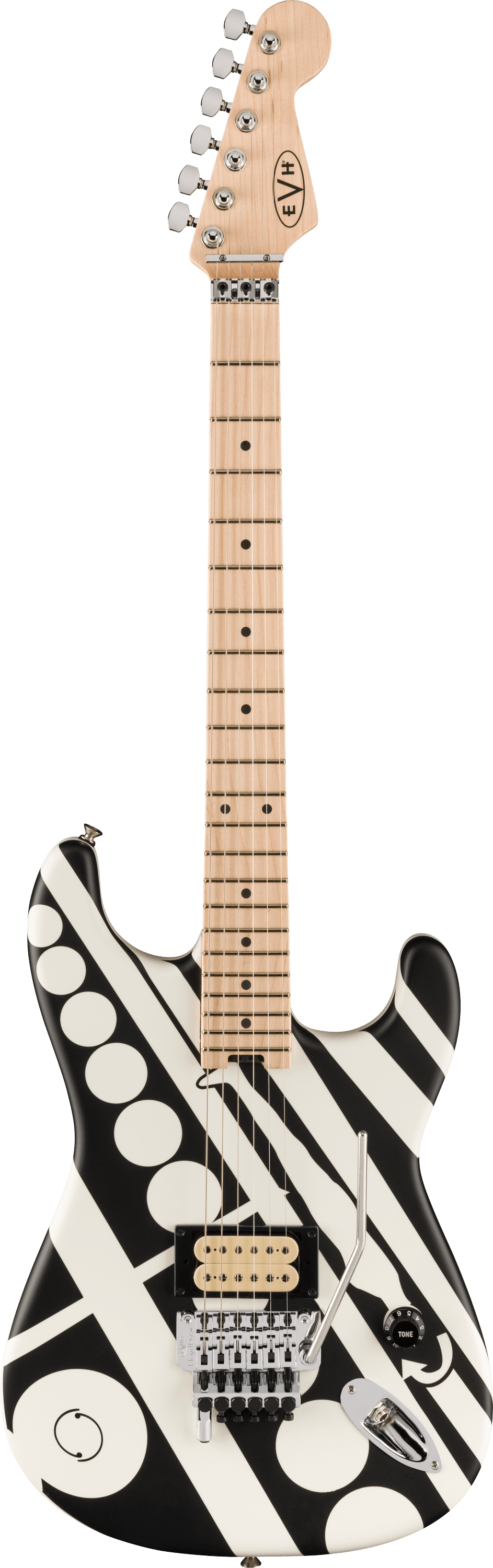 EVH Striped Series Circles, Satin Black and White