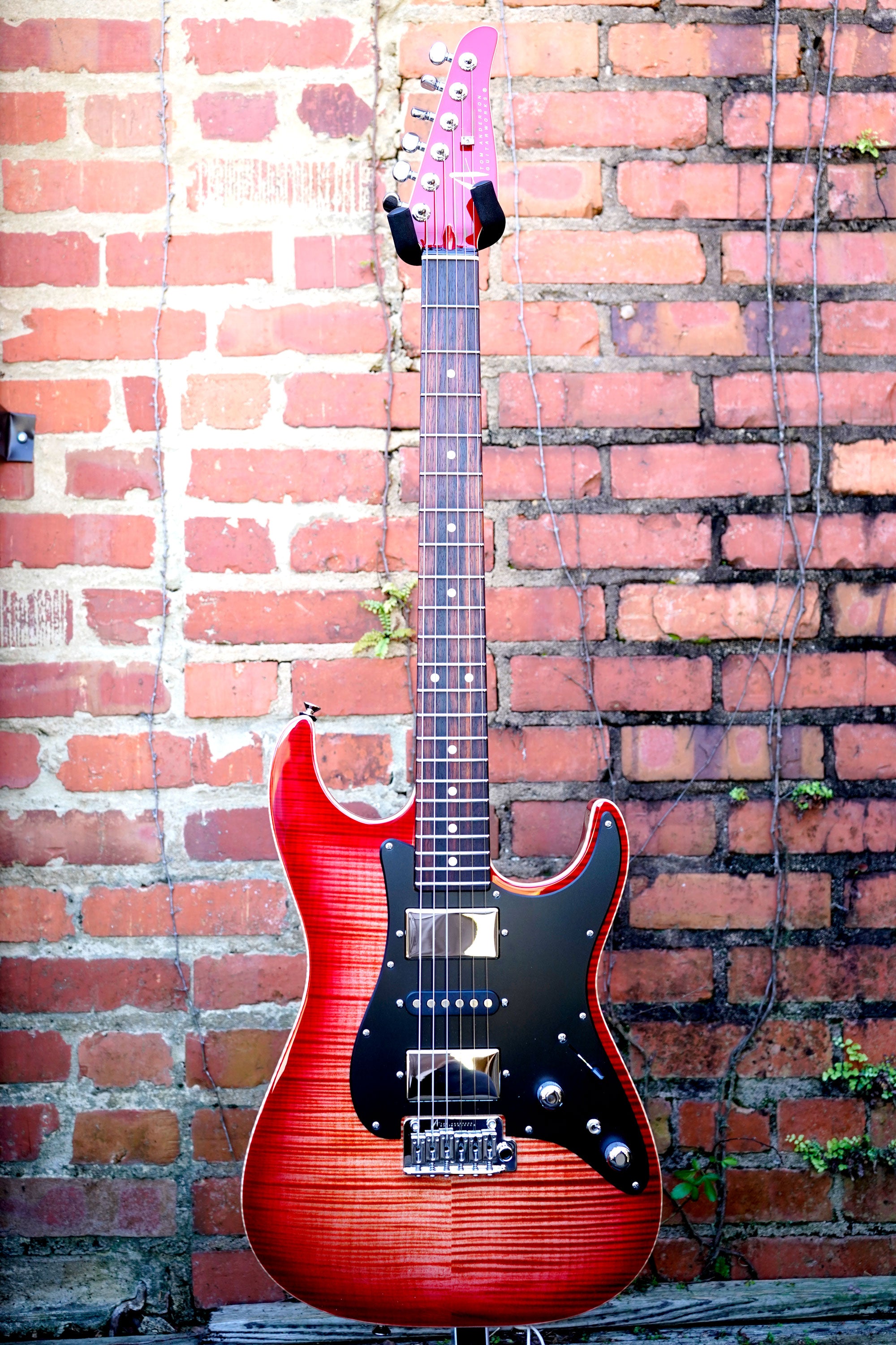 Tom Anderson Drop Top Classic, Natural Red Burst w/ Binding