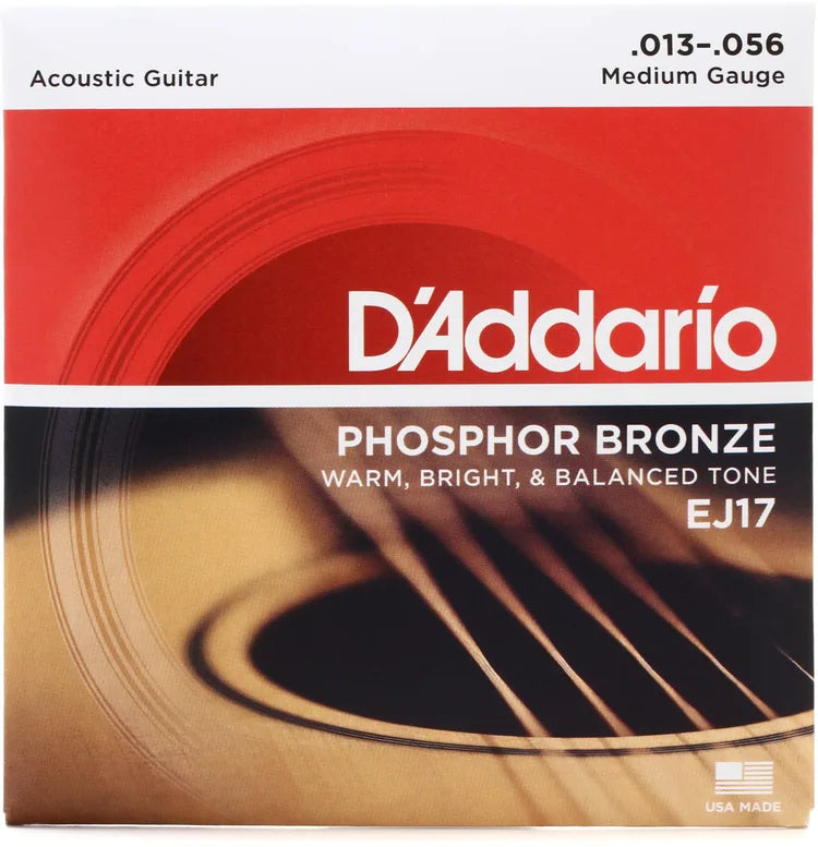 D'addario Phosphor Bronze Strings Medium - 0.13-56