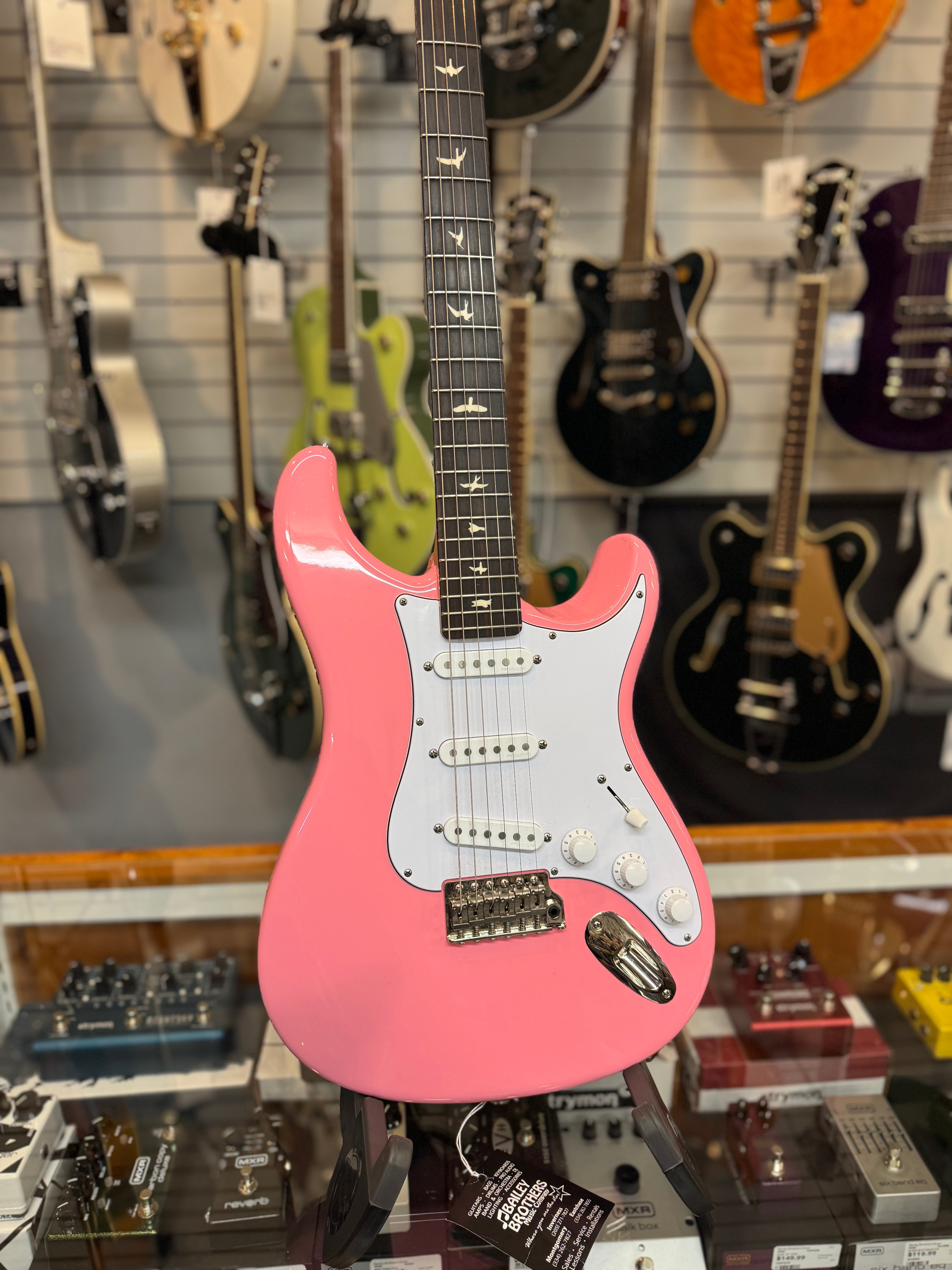 USED Paul Reed Smith John Mayer Silver Sky, Roxy Pink w/ Gig Bag