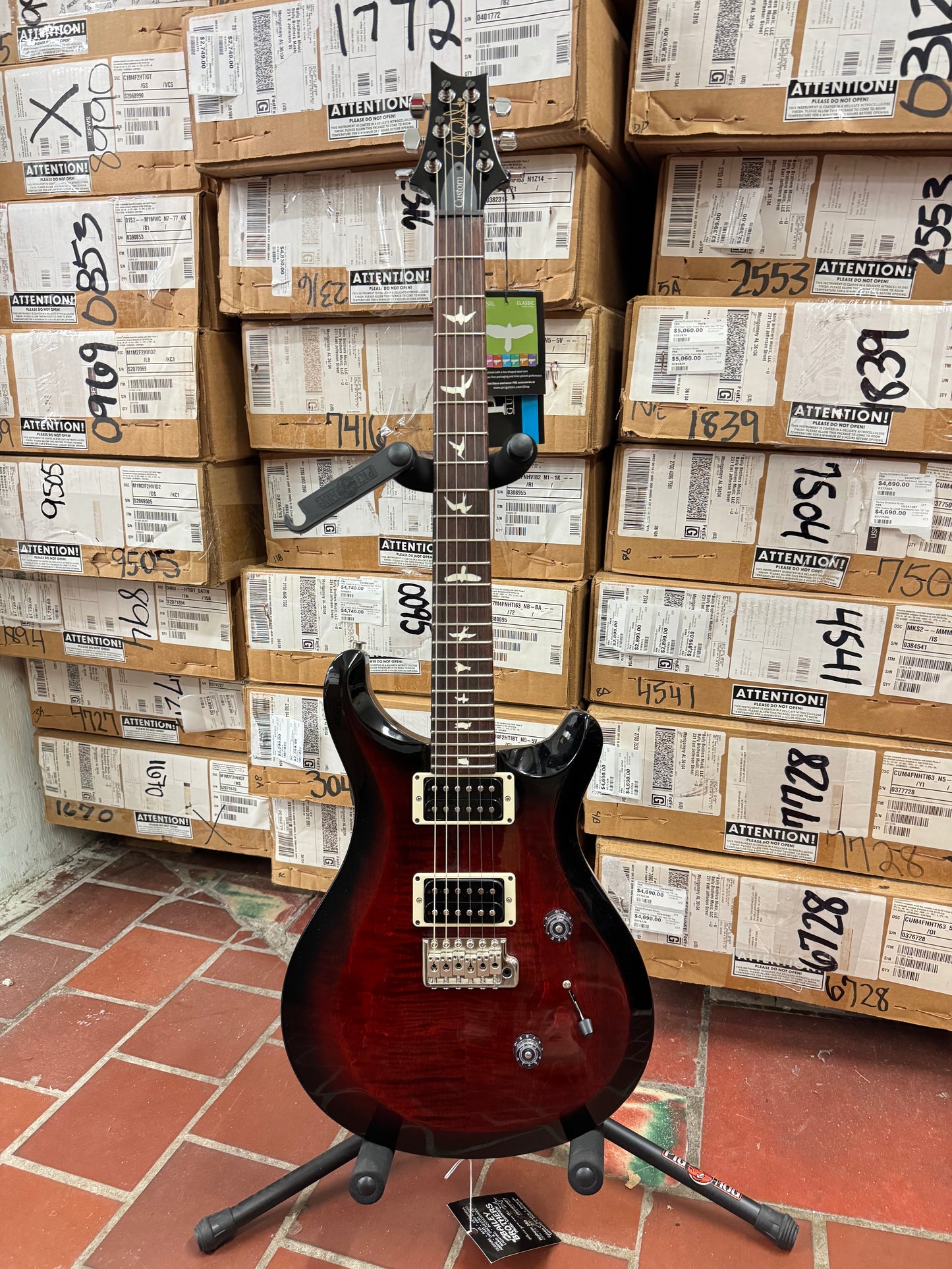 Open Box Paul Reed Smith S2 Custom 24, Fire Red Burst