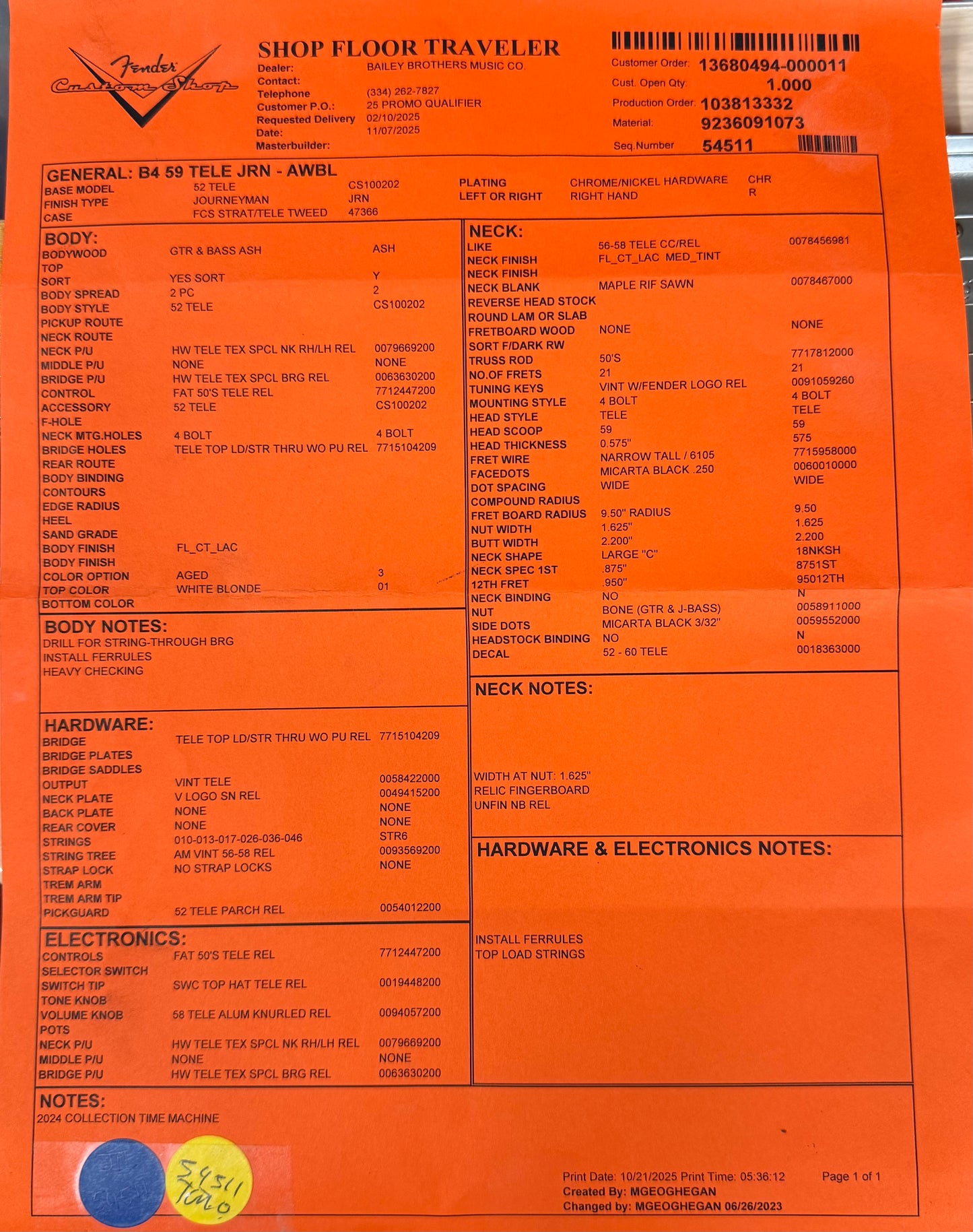 Fender 1959 Telecaster Journeyman Relic, Aged White Blonde