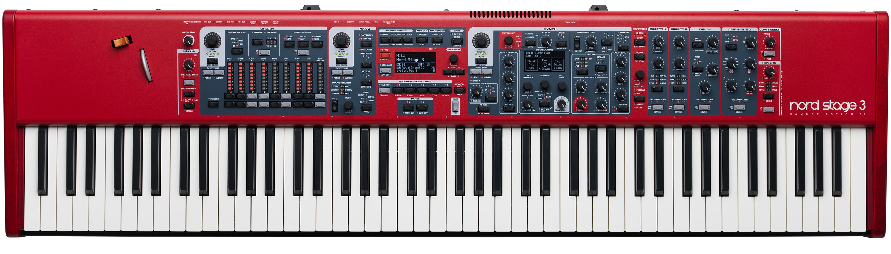 Nord Stage 3, Weighted Hammer Action 88-key Keyboard