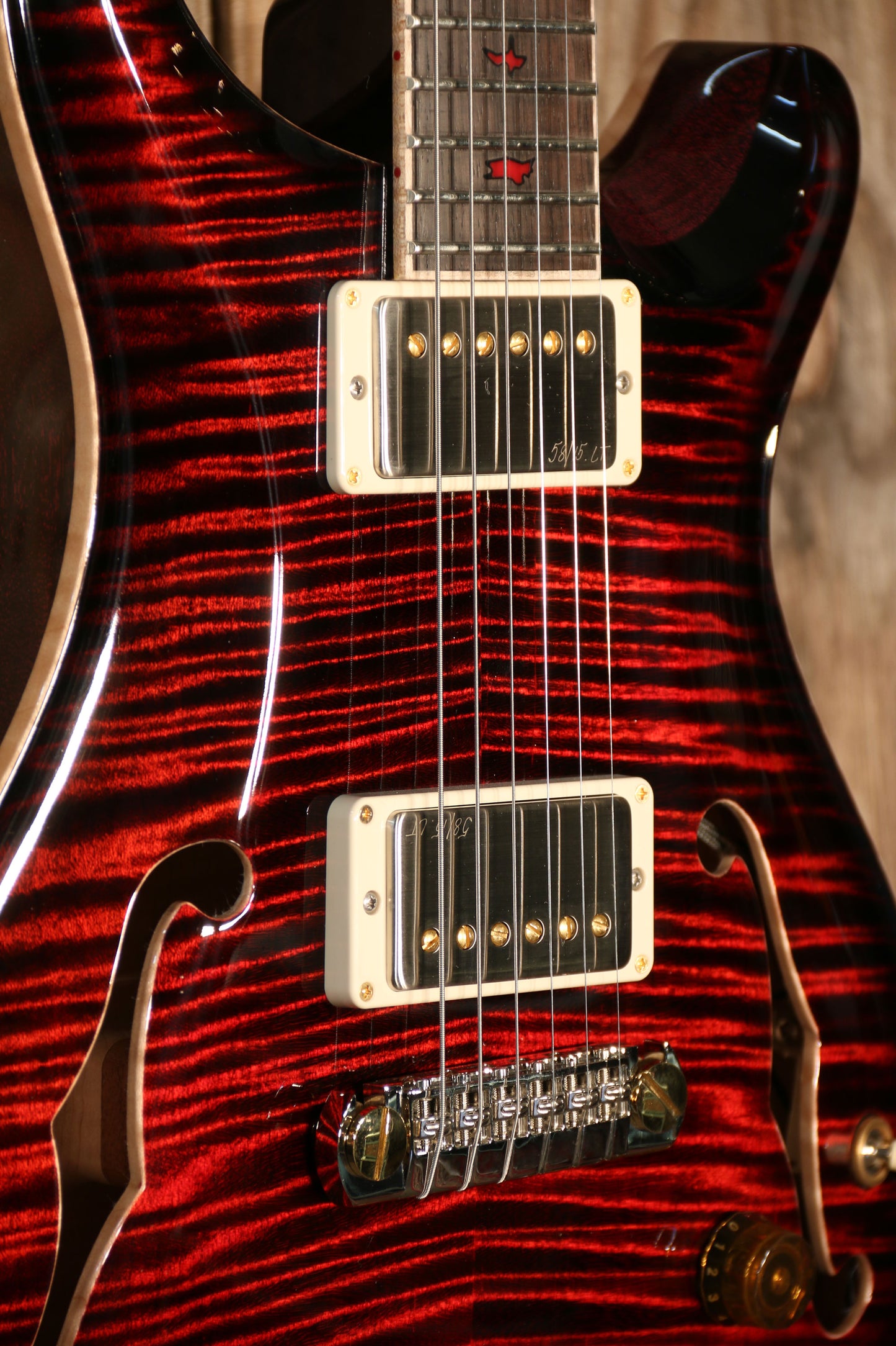 Paul Reed Smith Private Stock Hollowbody II Piezo, Fire Red Smokeburst