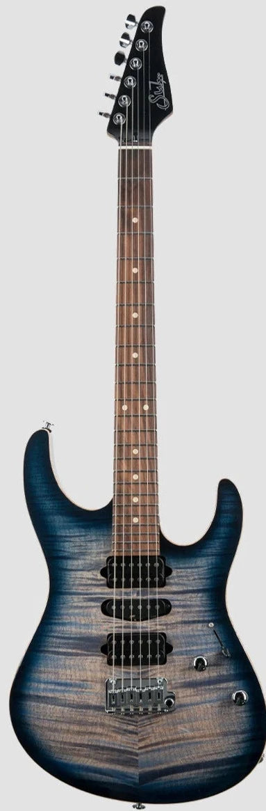 John Suhr Modern Plus, Faded Trans Whale Blue Burst, Roasted Maple