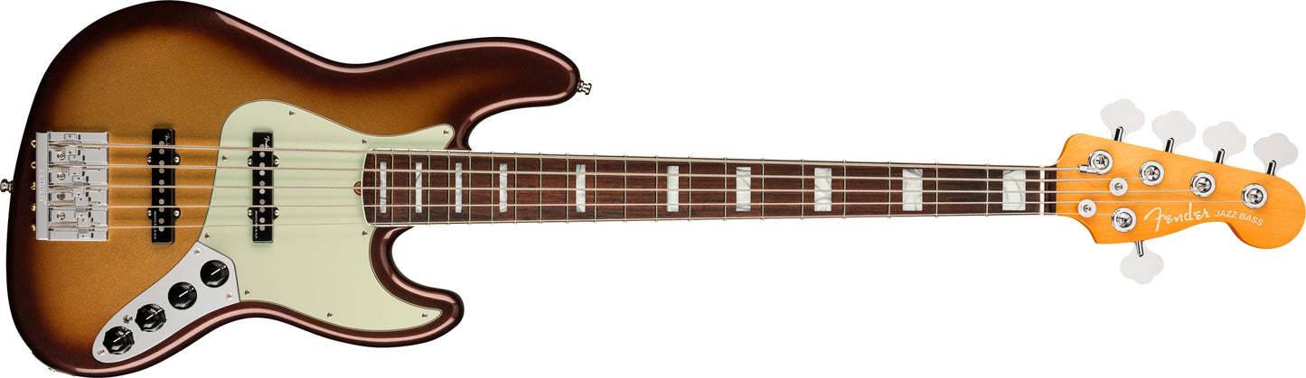 Fender American Ultra Jazz Bass V, RW FB, Mocha Burst