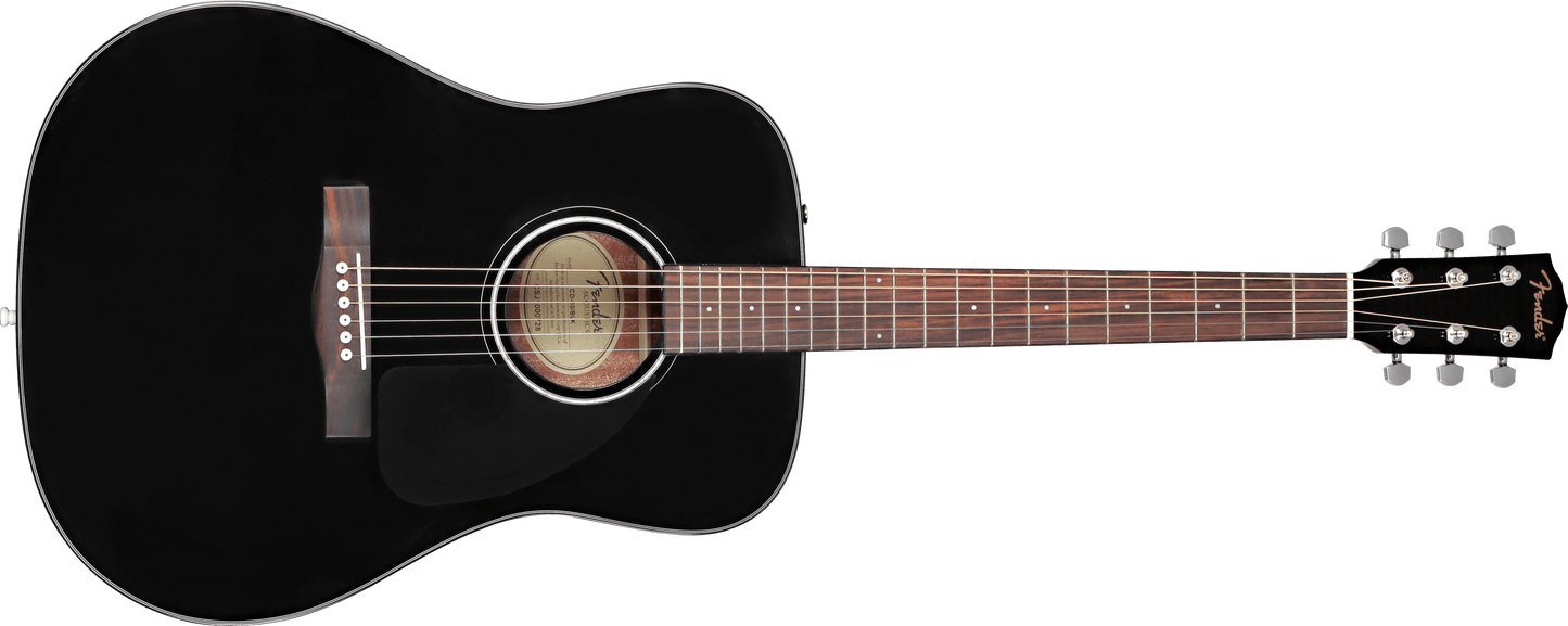 Fender CD-60S Black Dreadnought V3 Acoustic Guitar with Case
