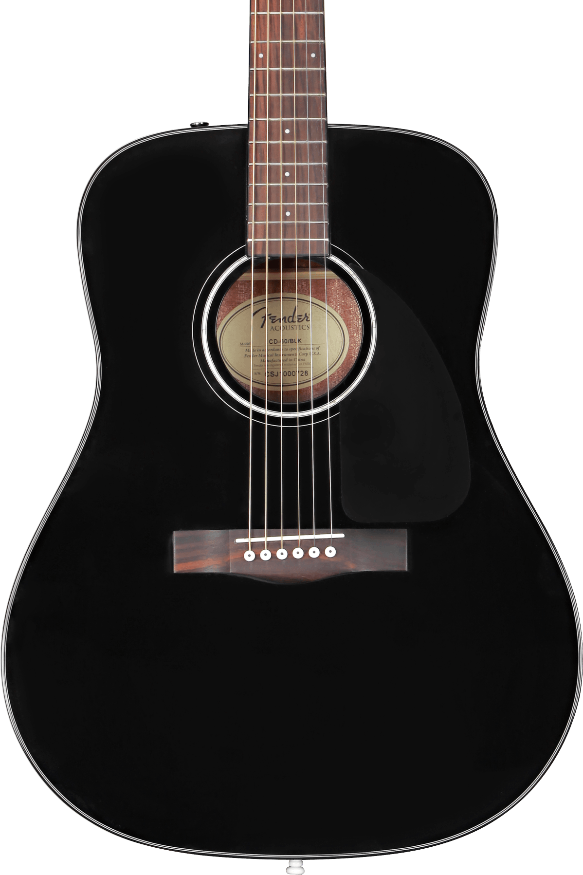 Fender CD-60S Black Dreadnought V3 Acoustic Guitar with Case