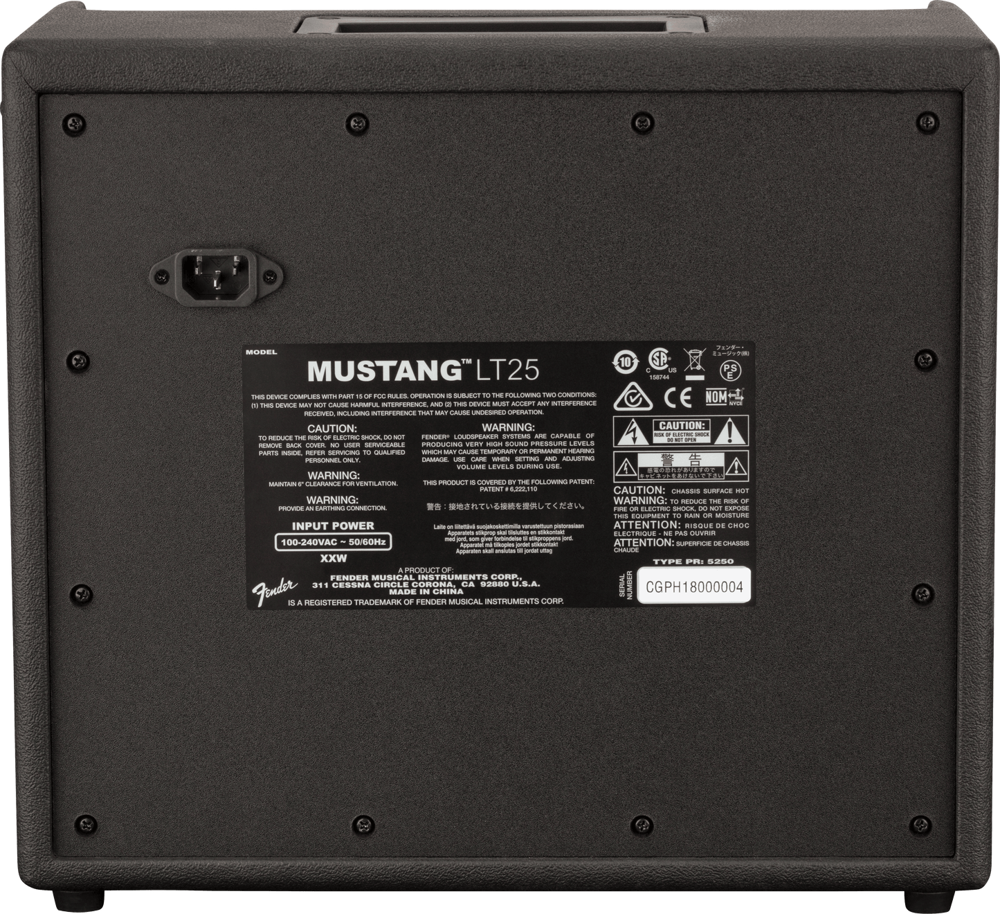 Fender Mustang LT25, 25W Guitar Combo Amp