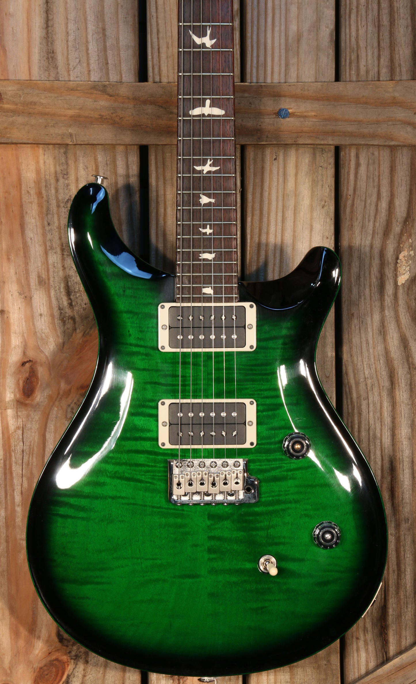 NOS (2022) Paul Reed Smith CE 24 Custom Color, RW FB, Emerald Green w/ Black Burst & Green Binding