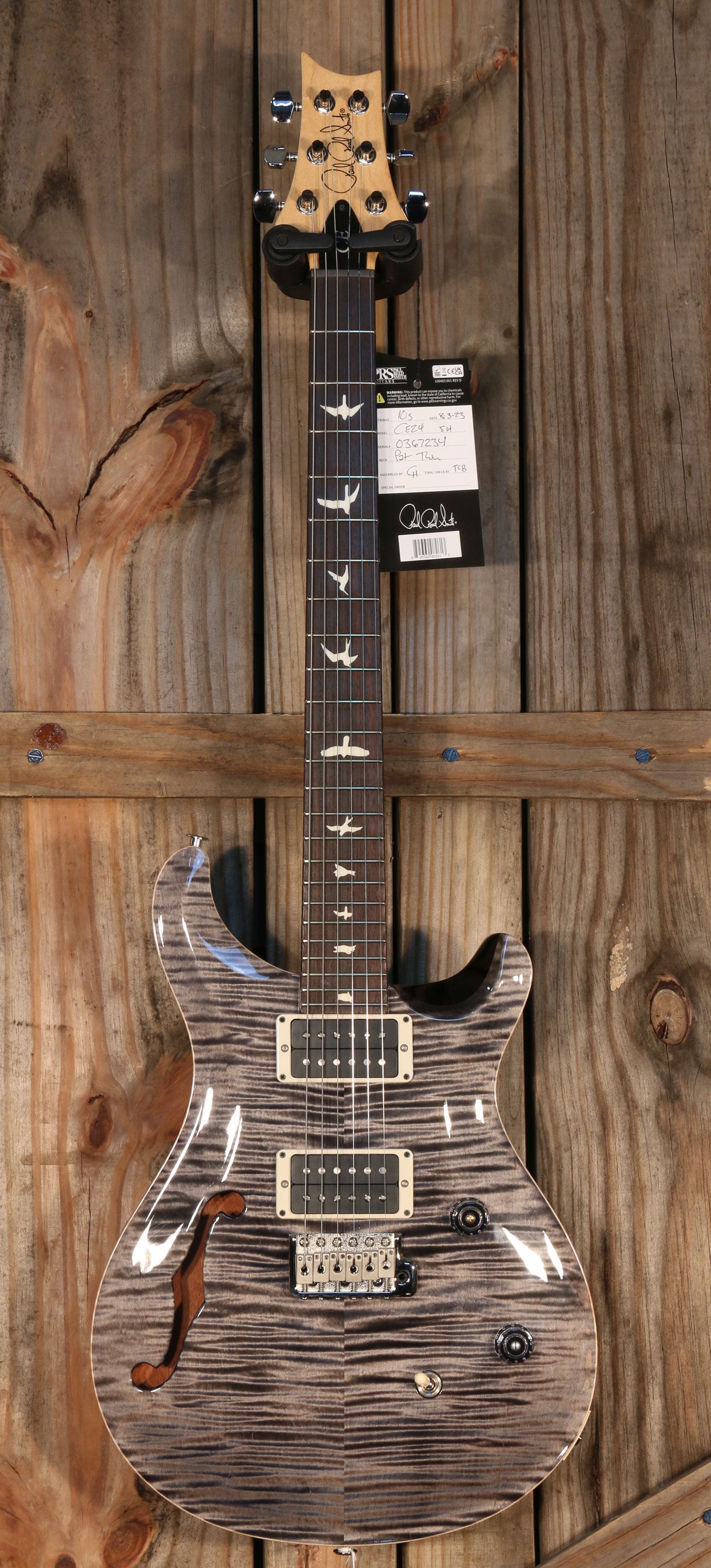 NOS (2023) Paul Reed Smith CE 24 Semi-Hollow, RW FB, Faded Gray Black