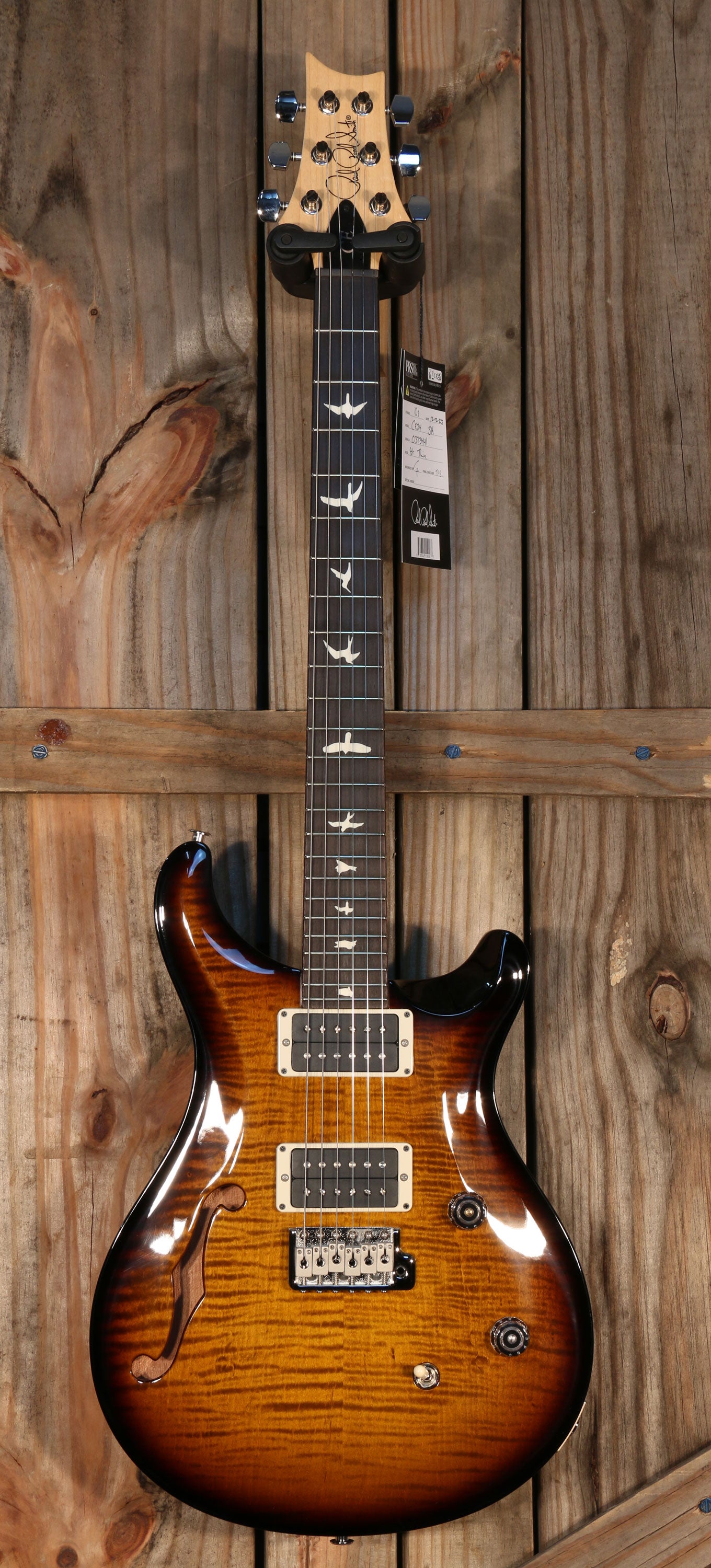 NOS (2023) Paul Reed Smith CE 24 Semi-Hollow, RW FB, Black Amber