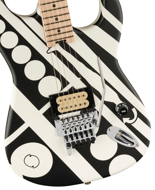 EVH Striped Series Circles, Satin Black and White