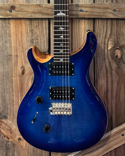 Paul Reed Smith SE Lefty Custom 24, Faded Blue Burst - Small dent near strap pin (see pic 3)