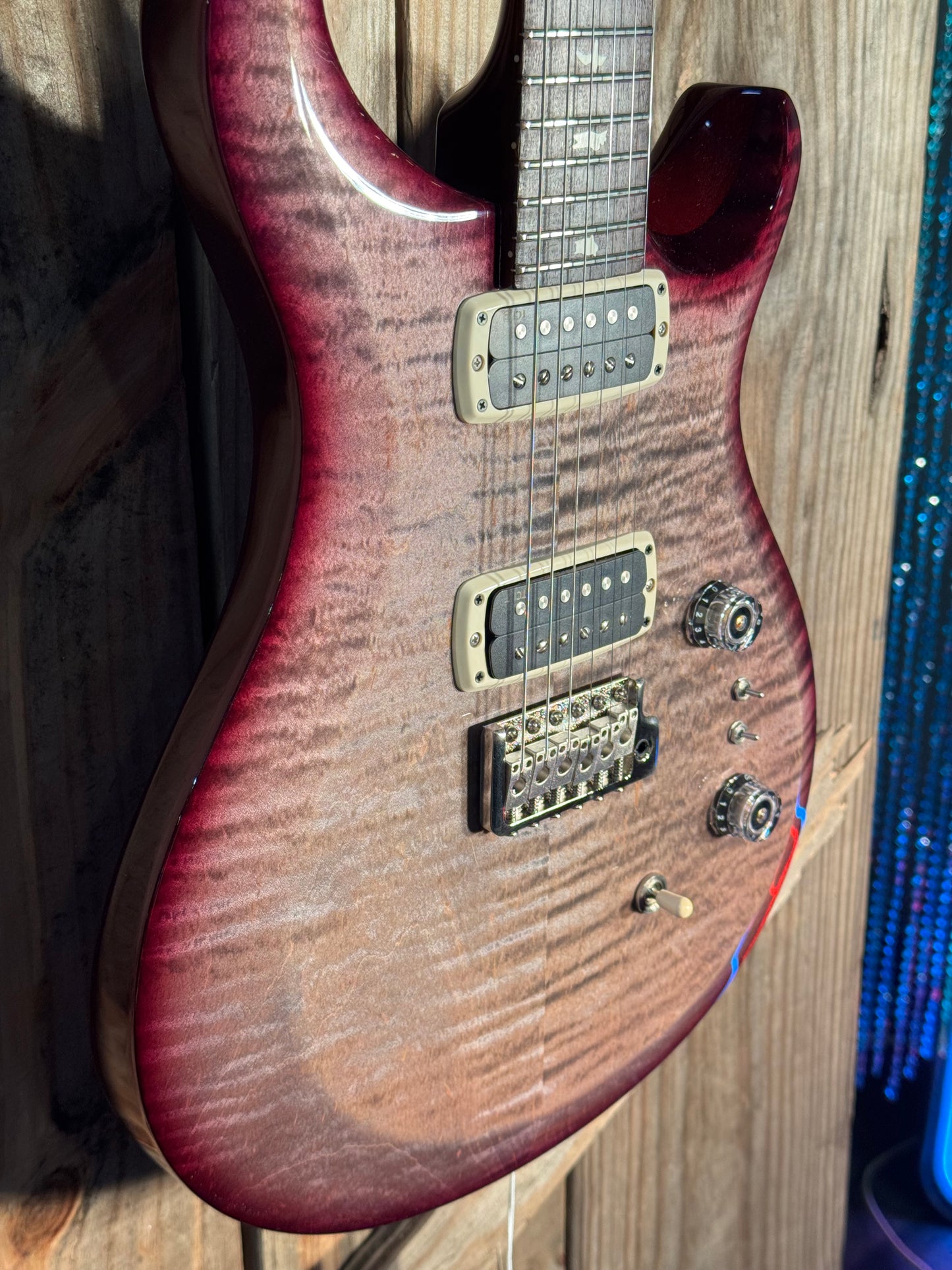 PRS S2 Custom 24-08, Faded Grey Black Purple Burst, Pattern Thin