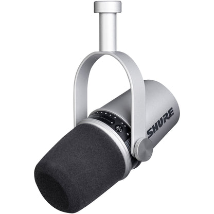 Shure MV7 USB and XLR Dynamic Microphone, Silver