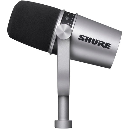 Shure MV7 USB and XLR Dynamic Microphone, Silver