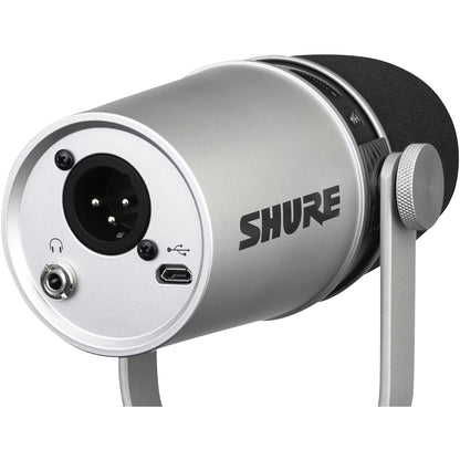 Shure MV7 USB and XLR Dynamic Microphone, Silver