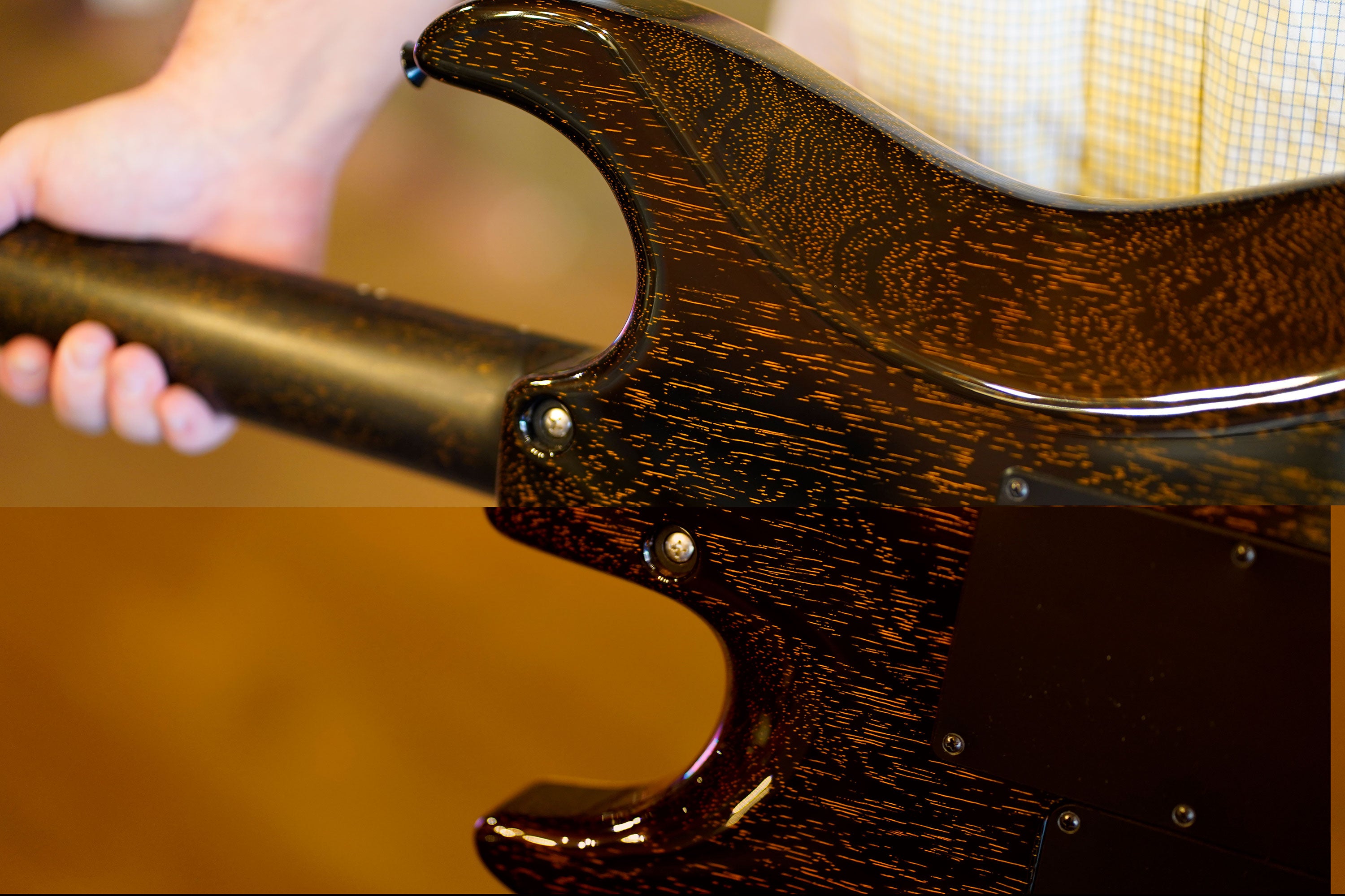 Tom Anderson Cobra S Hollow, Natural Black to Orange Burst