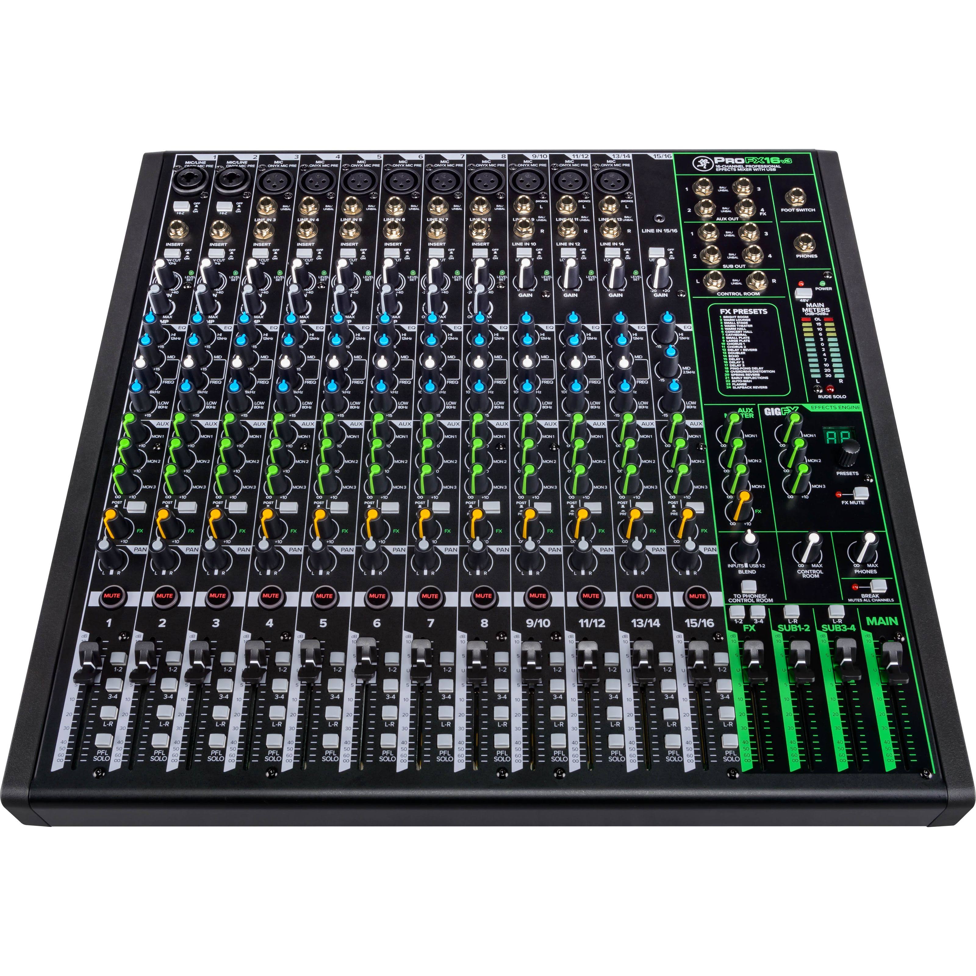 Mackie ProFX16v3 16-Channel Analog Mixer with USB